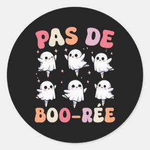 Sticker Rond Pas De Boo-rée Danse Éffrayante de ballet fantôme