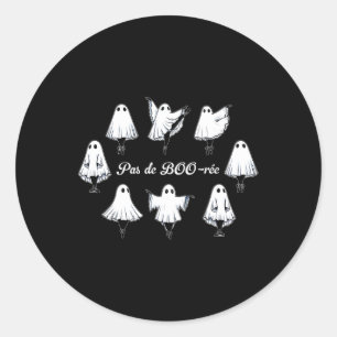 Sticker Rond Pas De Boo-rée Funny Ballet Ghosts Danse Halloween
