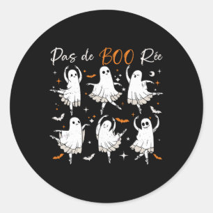 Sticker Rond Pas De Boo-rée Funny Ballet Ghosts Danse Professeu
