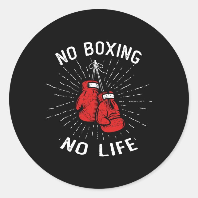 Sticker Rond Pas de boxe Pas de Life Punch Gants de boxe Arts m (Devant)