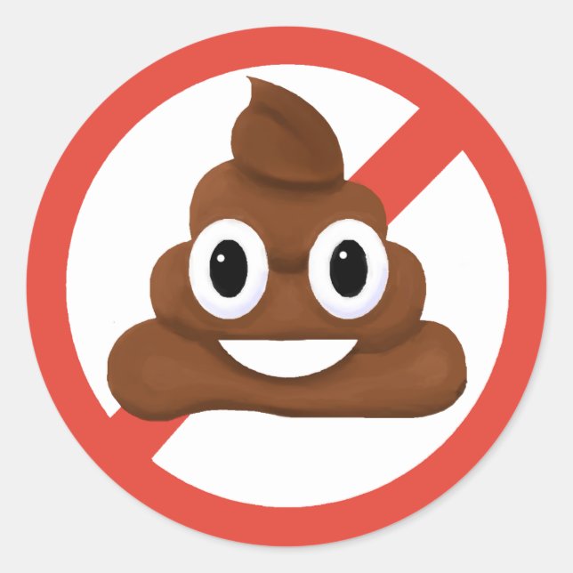 Sticker Rond Pas de caca (Devant)