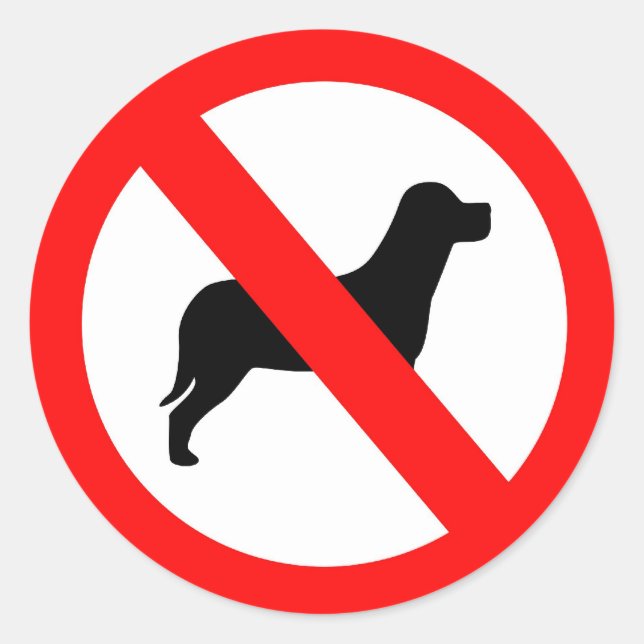 Sticker Rond Pas de chiens (Devant)