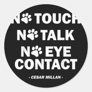 Sticker Rond Pas de contact Pas de conversation Pas de contact 