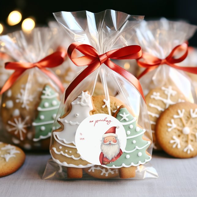 Sticker Rond Pas de coup d'œil | Vacances de Noël de Santa (Créateur téléchargé)