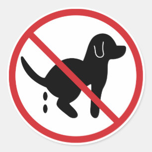 Sticker Rond Pas de déchets de chien