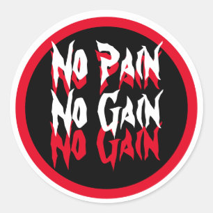 Sticker Rond Pas de douleur Pas de gain Fitness Citation Gym Ro