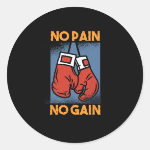 Sticker Rond Pas de douleur, pas de gain Motivation de pré-entr