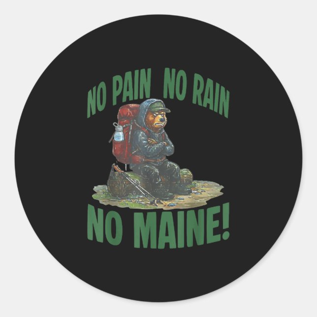 Sticker Rond Pas de douleur pas de pluie pas de maine  (Devant)