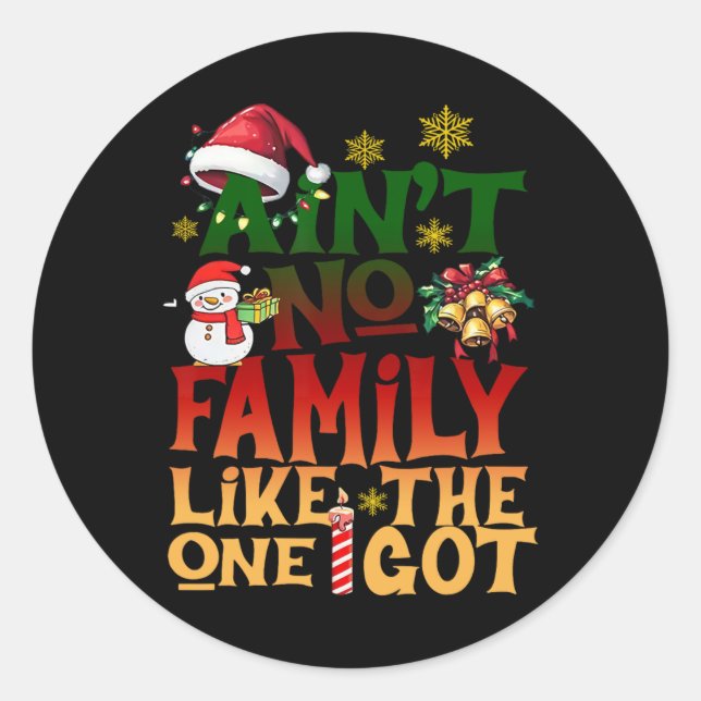 Sticker Rond Pas de famille comme celle que j'ai eu pour les fê (Devant)