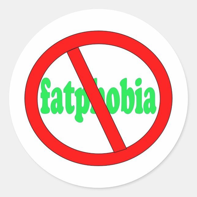 Sticker Rond Pas de fatphobie (Devant)