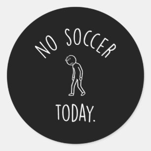 Sticker Rond Pas de football aujourd'hui triste Stick Figure Am
