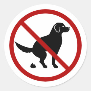 Sticker Rond Pas de fouet de chien avec silhouette de chien noi