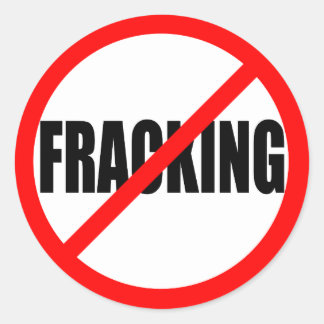 STICKER ROND "PAS DE FRACKING"