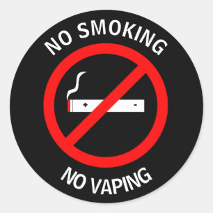 STICKER ROND PAS DE FUMÉE AUCUN SIGNE DE VAPEUR
