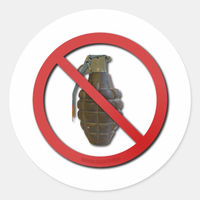 Sticker Rond Pas de grenades (Devant)