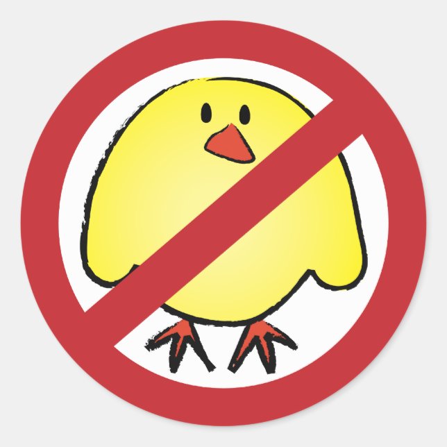 Sticker Rond Pas de gros nichons ! (Devant)