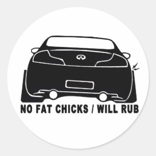 Sticker Rond Pas de gros poupons, voiture rub - Coupe G35