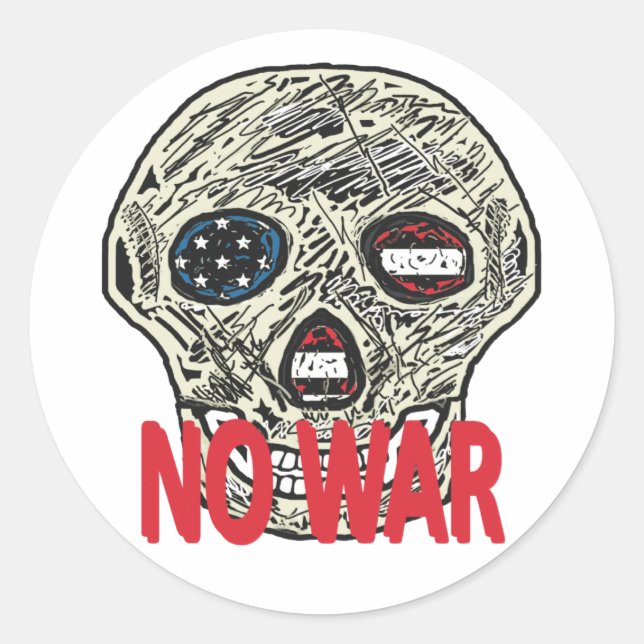 Sticker Rond Pas de guerre (Devant)