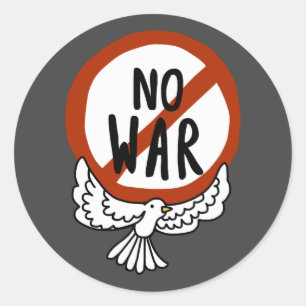 Sticker Rond Pas de guerre avec la colombe