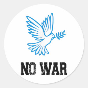 Sticker Rond Pas De Guerre, La Colombe De Paix, Anti-Guerre, Pa