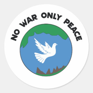 Sticker Rond Pas de guerre seulement la paix