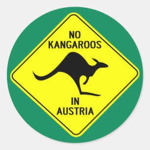 Sticker Rond Pas De Kangaroos En Autriche