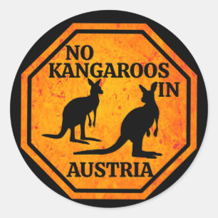 Sticker Rond Pas De Kangaroos En Autriche Kangaroo