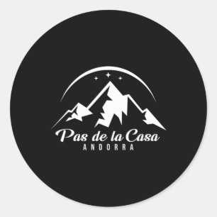Sticker Rond Pas De La Casa Andorre Station De Ski Ski Snowboar