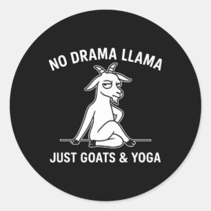 Sticker Rond Pas de lama dramatique, juste des chèvres et du yo