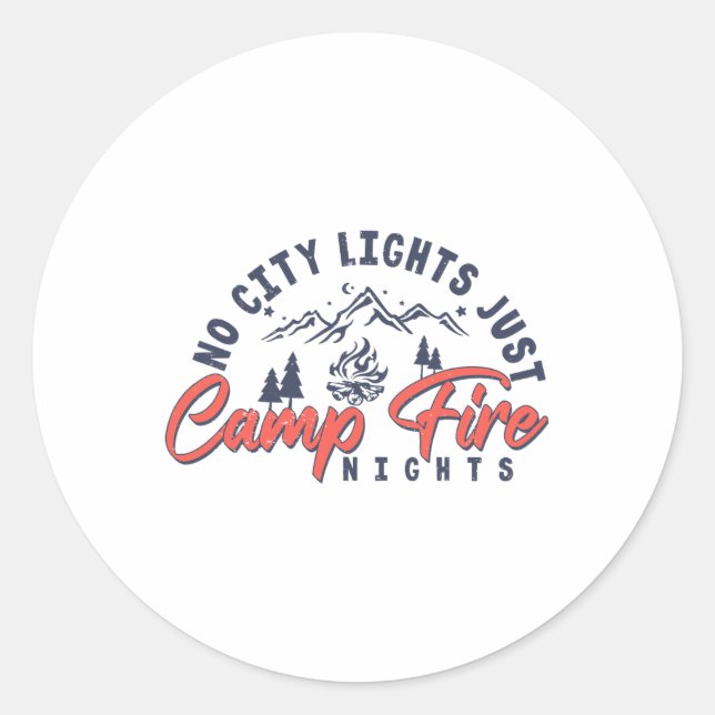 Sticker Rond Pas de lumière de la ville juste des nuits de feu  (Devant)