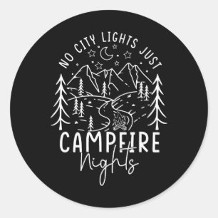 Sticker Rond Pas de lumières de la ville juste des nuits de feu