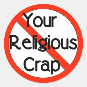 Sticker Rond Pas de merde religieuse