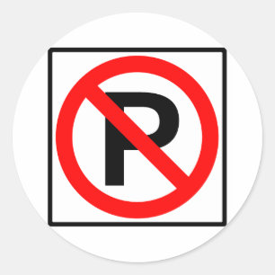 Sticker Rond Pas de panneau routier de stationnement