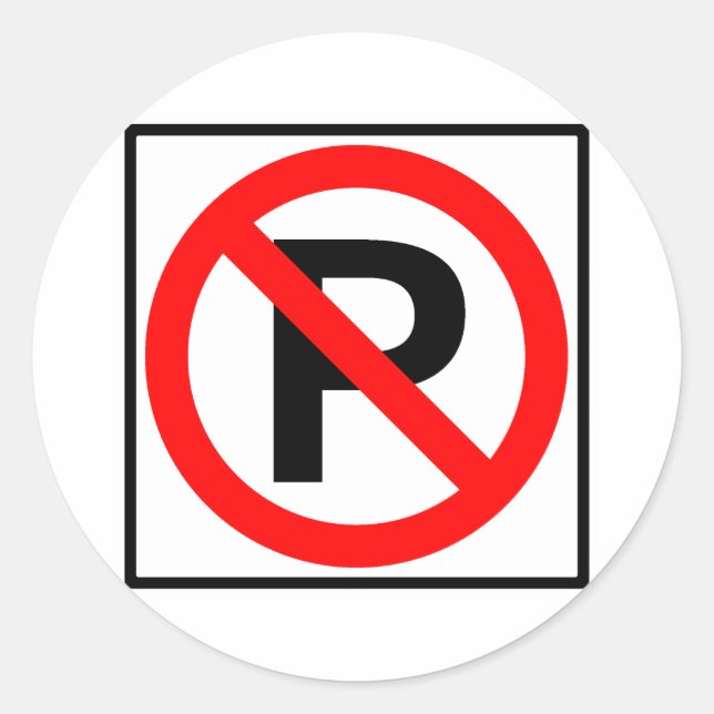 Sticker Rond Pas de panneau routier de stationnement (Devant)