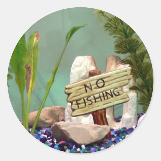 Sticker Rond Pas de pêche (Devant)