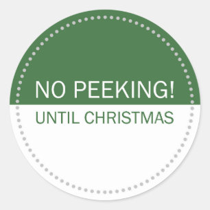 Sticker Rond Pas de Pékin jusqu'à Noël Vert et Blanc