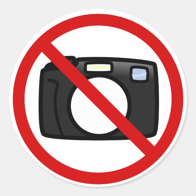 Sticker Rond Pas de photographie, pas de caméras (Devant)
