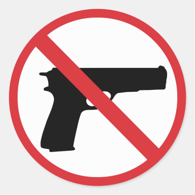 Sticker Rond Pas de pistolets (Devant)