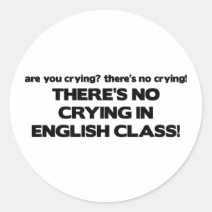 Sticker Rond Pas de plis en anglais