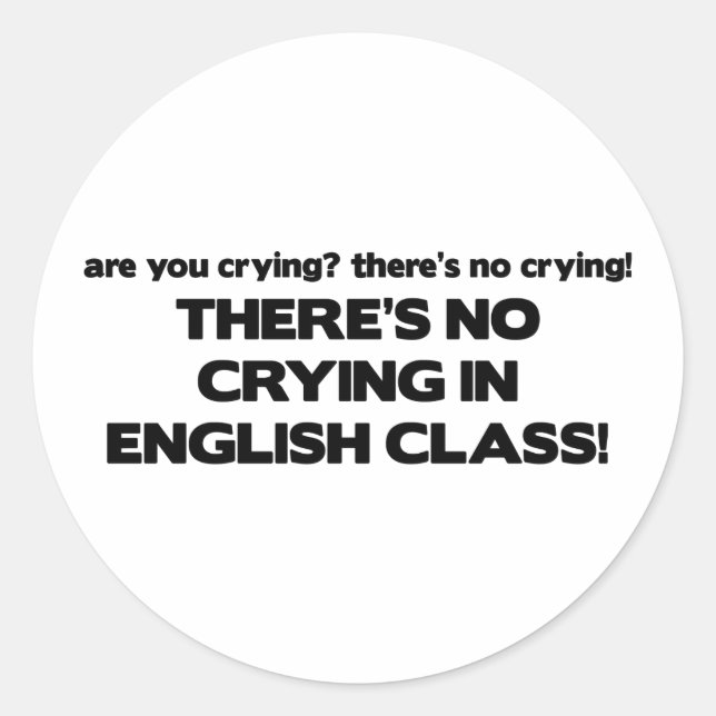 Sticker Rond Pas de plis en anglais (Devant)