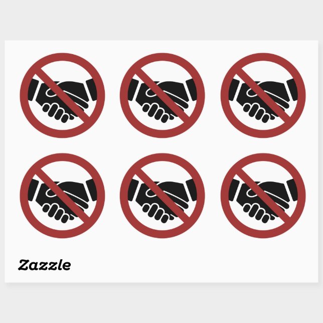 Sticker Rond Pas de poignée de main (Feuille)