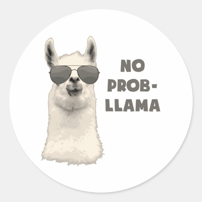 Sticker Rond Pas de problème Llama (Devant)