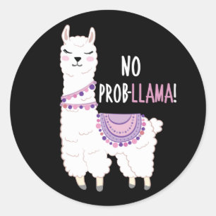 Sticker Rond Pas de problème Llama