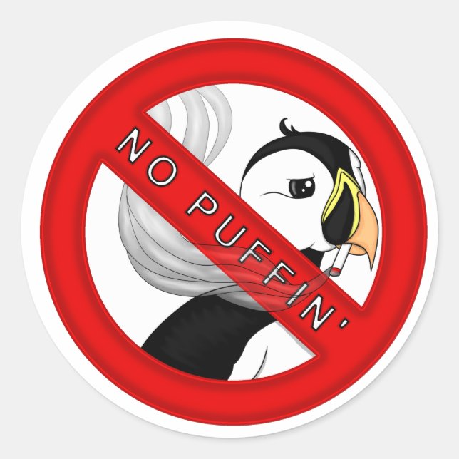 Sticker Rond Pas de Puffin (Devant)