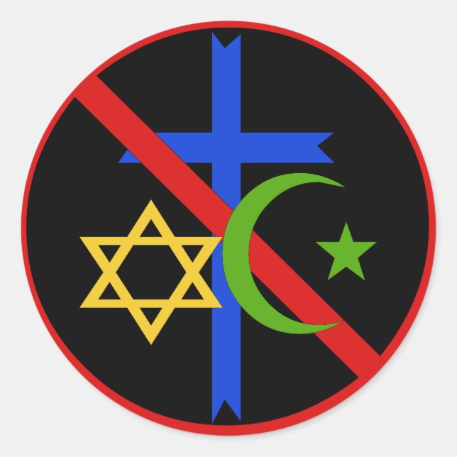 Sticker Rond Pas de religion (Devant)