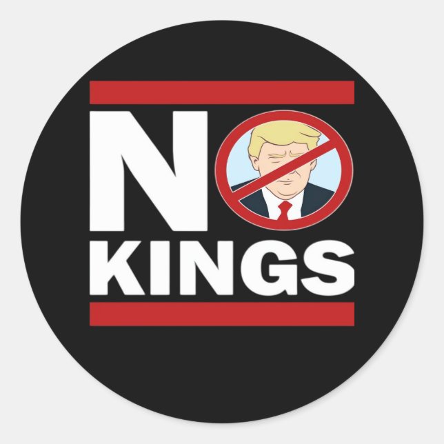 Sticker Rond Pas de rois Anti Classique Minimal Propre (Devant)