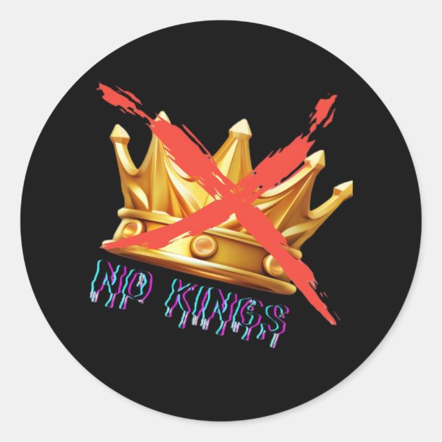 Sticker Rond Pas de rois design tendance (Devant)