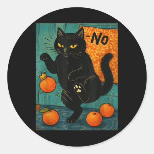 Sticker Rond Pas de rois en Amérique Chat noir politique anti-T