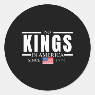Sticker Rond Pas de rois en Amérique depuis 1776 4 juillet femm