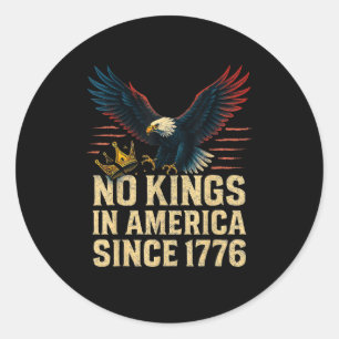 Sticker Rond Pas de rois en Amérique depuis 1776 Patriotique